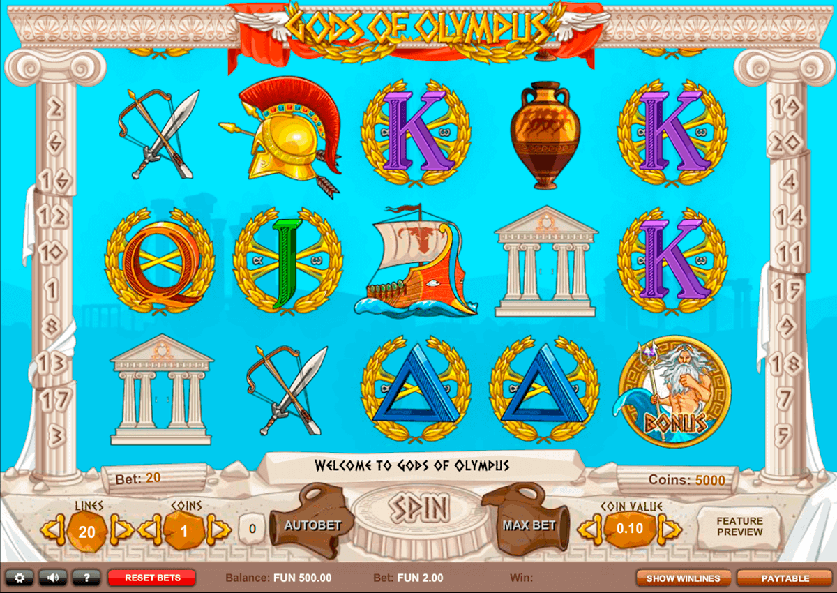 gods of olympus gaming spielautomaten