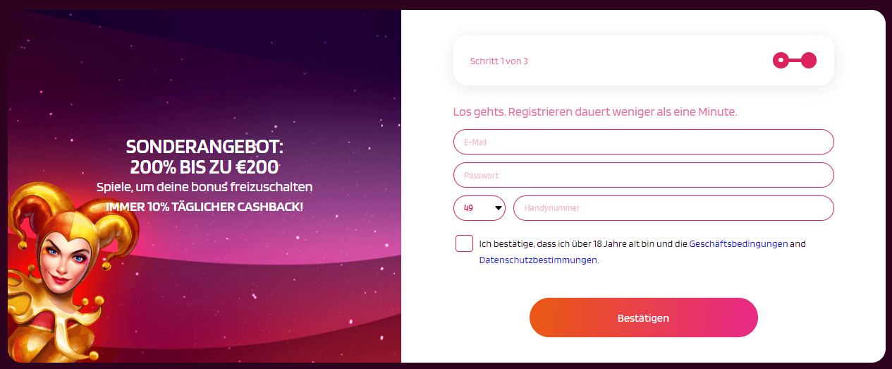 HappySpins Casino Registrieren