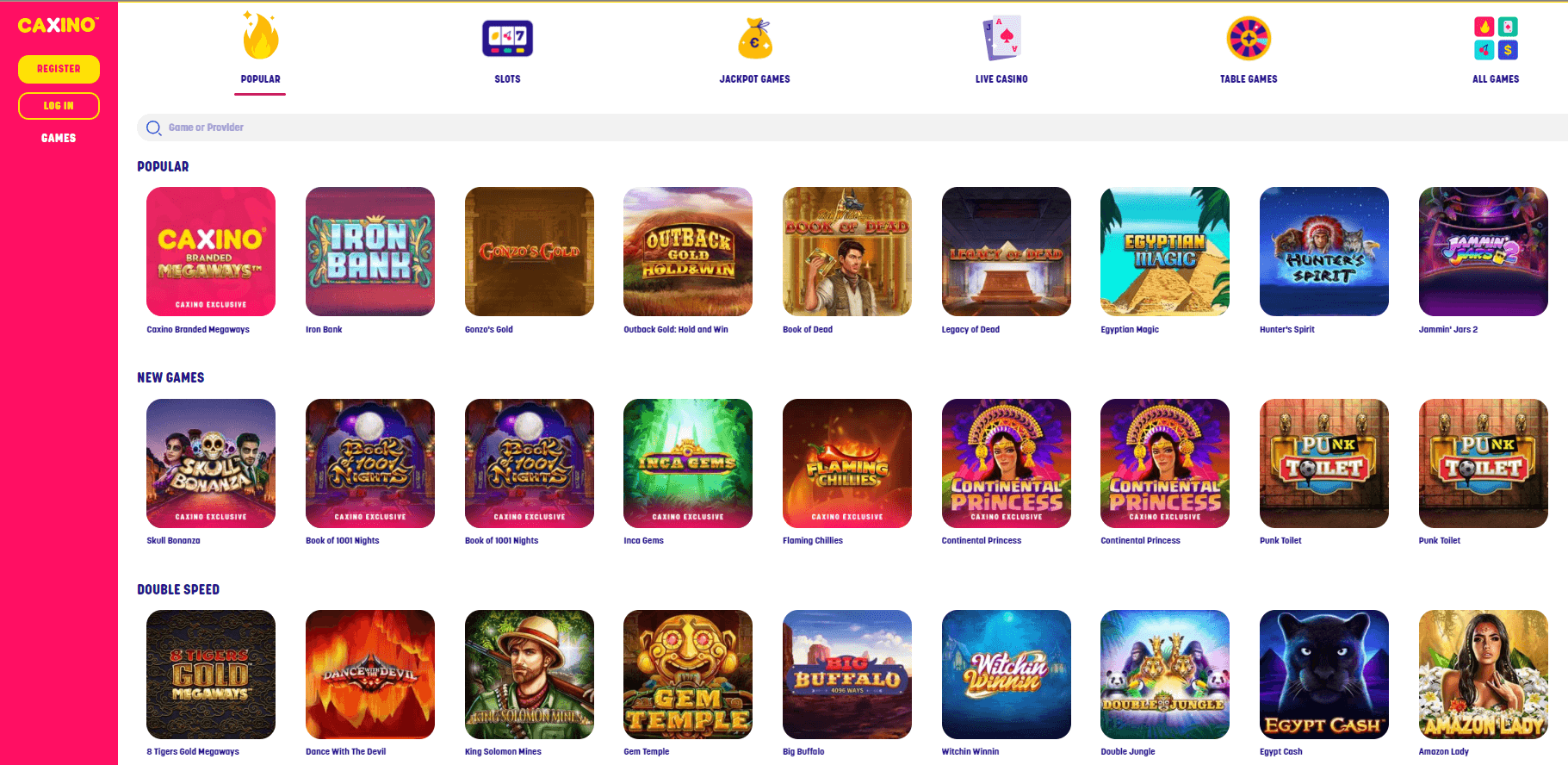 Caxino Online Casino Spiele