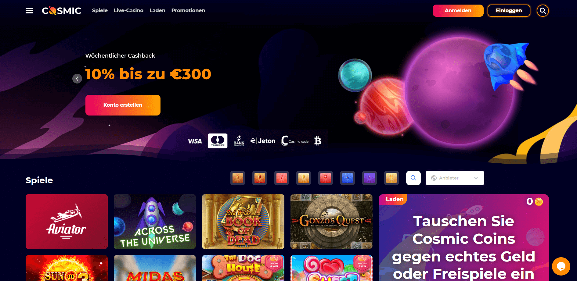 CosmicSlot Startseite