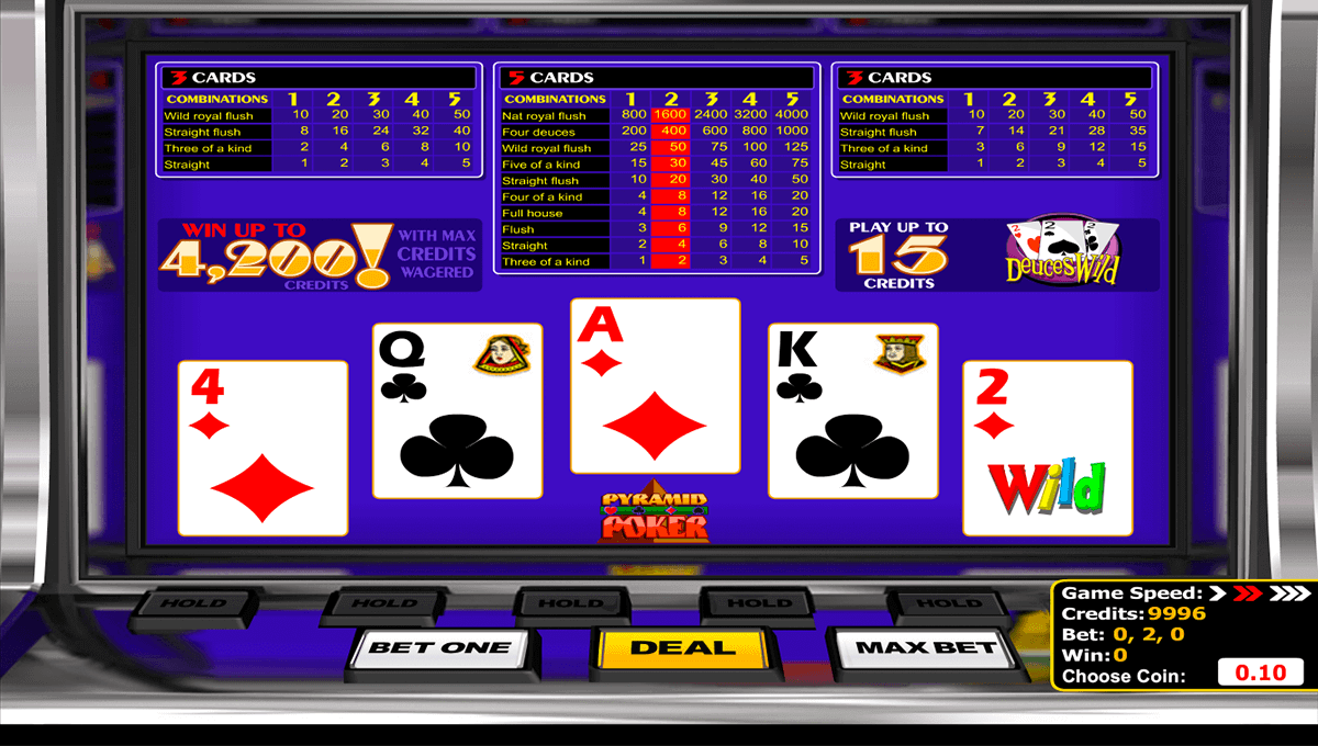 deuces wild video poker online