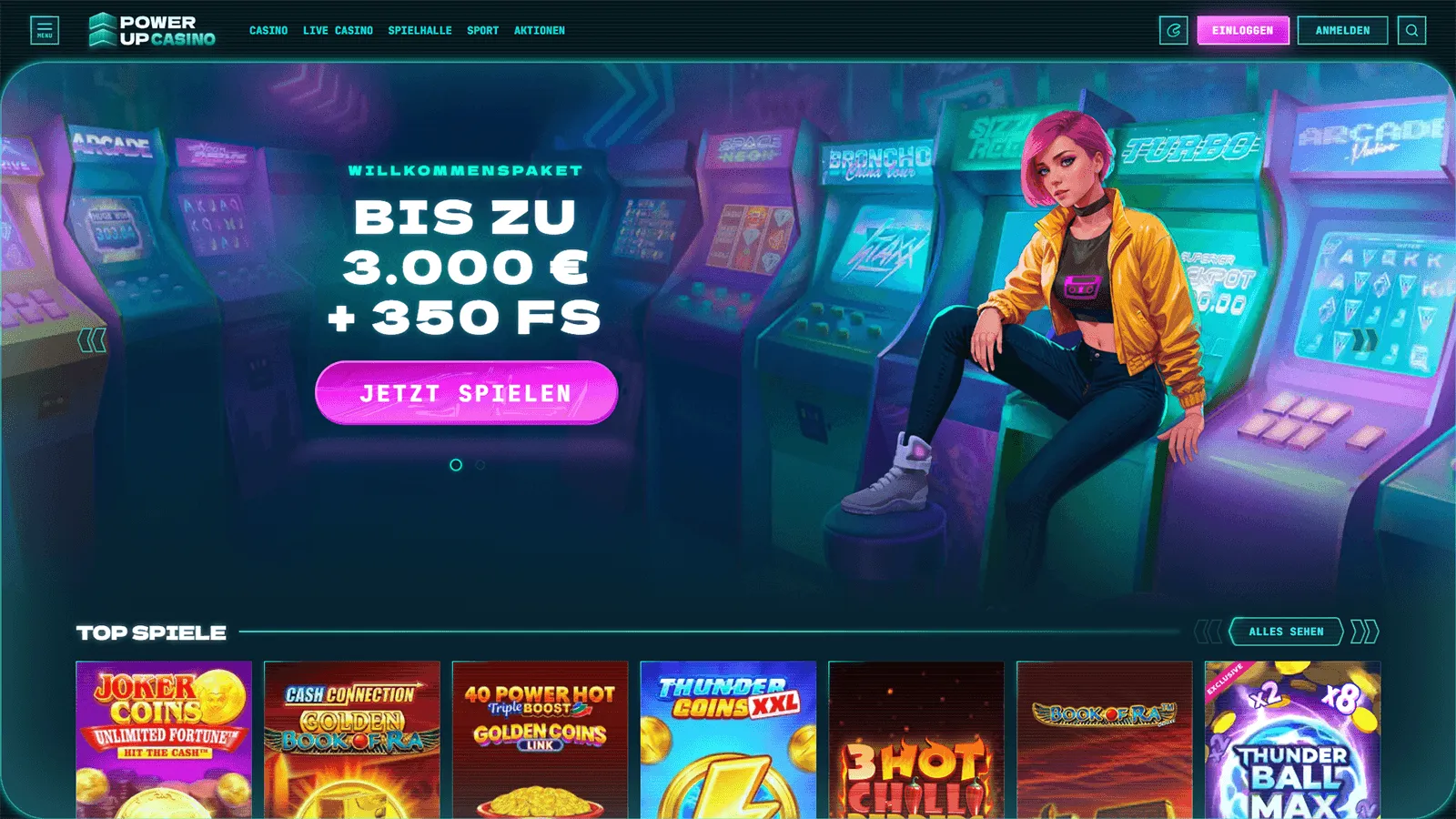 PowerUp Casino Homepage in Deutschland